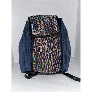 embroidered leather backpack drawstring
